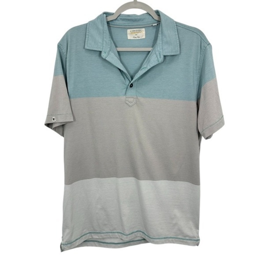 LINKSoul Mens Polo Shirt Size‎ M Colorblock Short Sleeve Casual Golf Casual